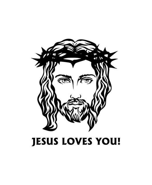 Jesus loves you sticker for car, Christian sticker.