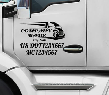 2 Custom US DOT Trucking Decals , US dot Stickers, Truck Door Lettering , Custom Truck Decal, Stickers, company logos, mc numbers