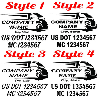 2 Custom US DOT Trucking Decals , US dot Stickers, Truck Door Lettering , Custom Truck Decal, Stickers, company logos, mc numbers