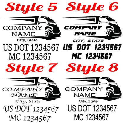 2 Custom US DOT Trucking Decals , US dot Stickers, Truck Door Lettering , Custom Truck Decal, Stickers, company logos, mc numbers