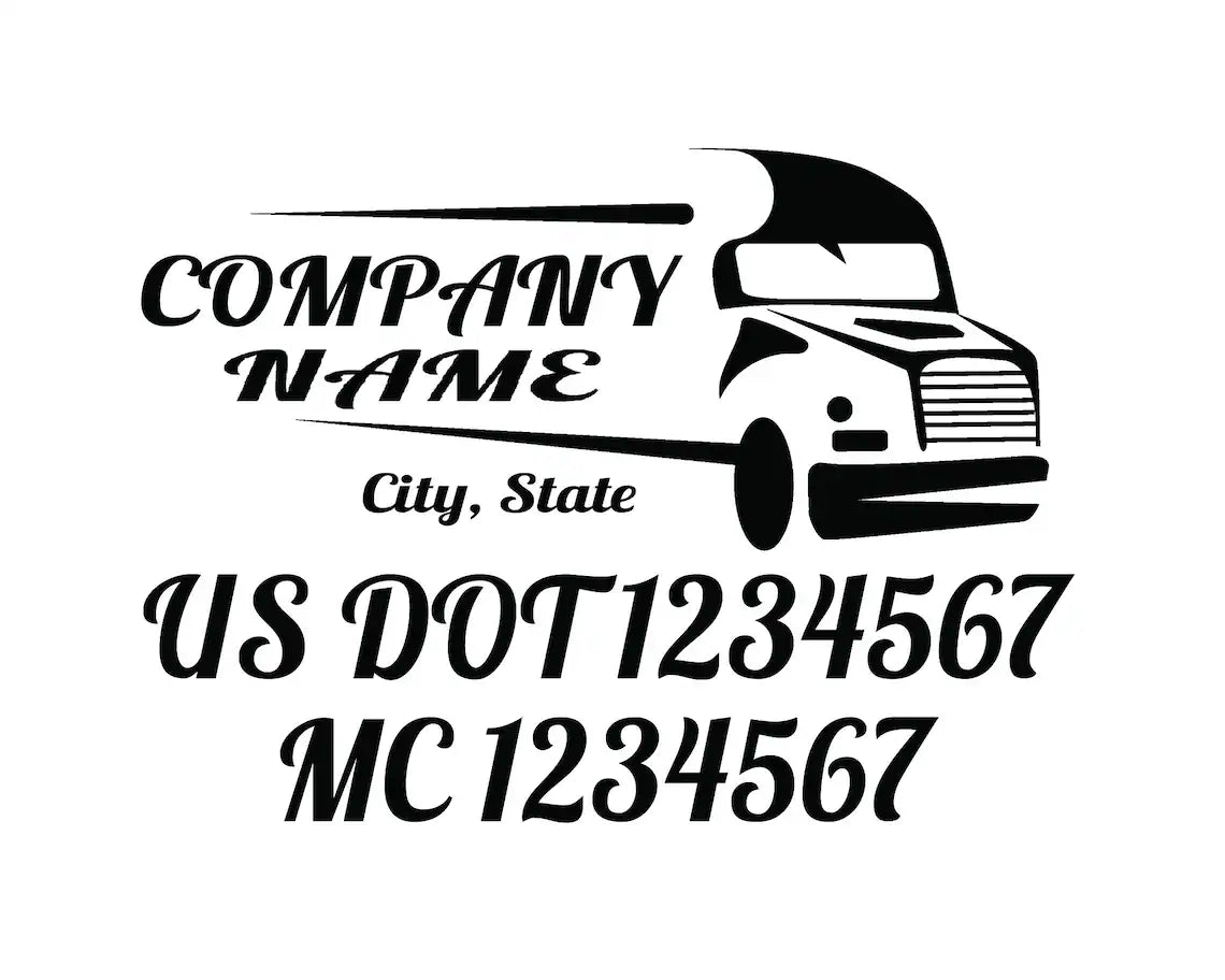 2 Custom US DOT Trucking Decals , US dot Stickers, Truck Door Lettering , Custom Truck Decal, Stickers, company logos, mc numbers