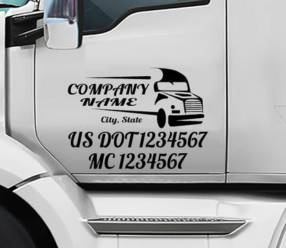 2 Custom US DOT Trucking Decals , US dot Stickers, Truck Door Lettering , Custom Truck Decal, Stickers, company logos, mc numbers